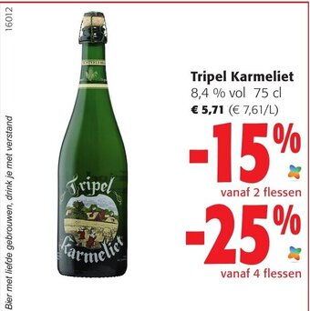 Colruyt Tripel Karmeliet 8.4% vol 75CL aanbieding