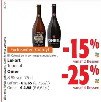 Colruyt Omer 8% vol 75CL aanbieding