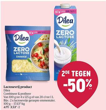 Delhaize Lactosevrij product dilea aanbieding
