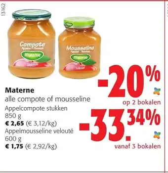 Colruyt Materne Alle Compote of Mousseline aanbieding