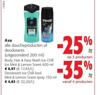 Colruyt Axe Alle Doucheproducten of Deodorants aanbieding