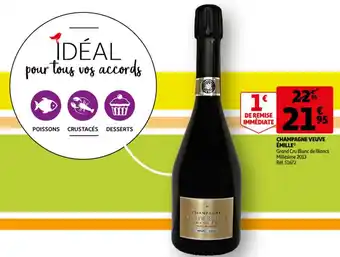 Auchan Champagne Veuve Émille Grand Cru Blanc de Blancs Millésime 2013 aanbieding