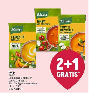 Delhaize Soep knorr aanbieding