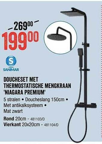 HandyHome Doucheset met thermostatische mengkraan niagara premium aanbieding