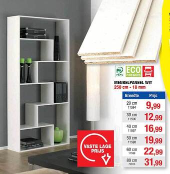 Hubo Meubelpaneel wit aanbieding
