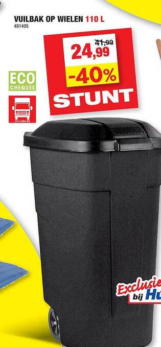 Hubo Vuilbak op wielen aanbieding