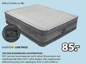 Jysk Velour durabeam luchtmatras aanbieding