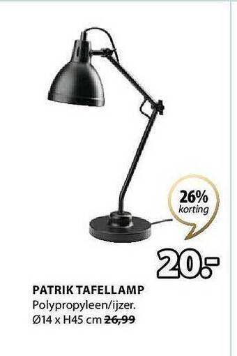 Jysk Patrik tafellamp aanbieding