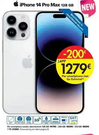 Carrefour Iphone pro max 128 gb aanbieding