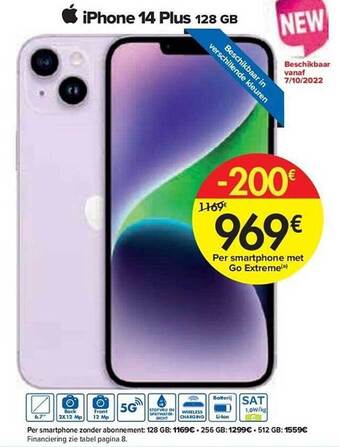 Carrefour Iphone 14 plus 128 gb aanbieding