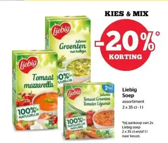 Spar Liebig Soep Assortiment 2 x 35 cl-1L aanbieding