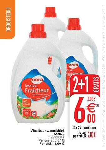 Cora Vloeibaar wasmiddel aanbieding