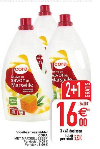 Cora Vloeibaar wasmiddel aanbieding