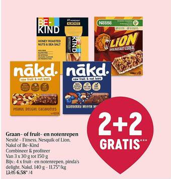 Delhaize Graan of fruit en notenrepen aanbieding