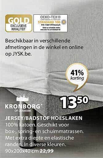 Jysk Jersey-badstof hoeslaken aanbieding