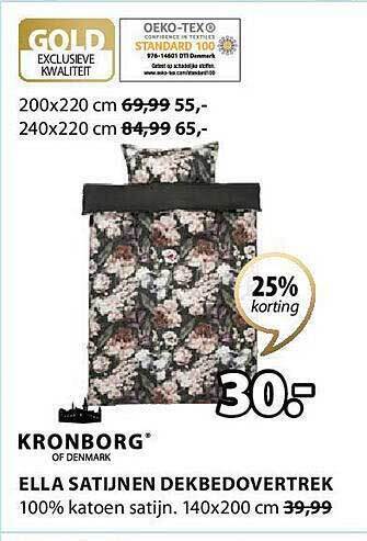Jysk Ella satijnen dekbedovertrek aanbieding