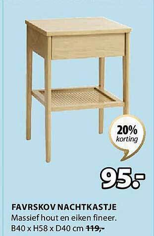 Jysk Favrskov nachtkastje aanbieding