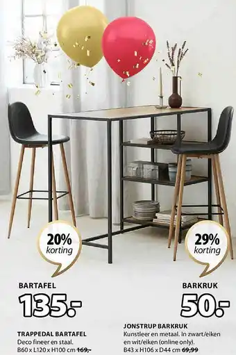 Jysk Bartafel, barkruk aanbieding