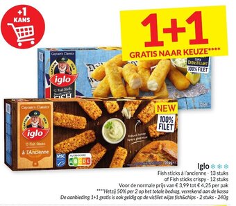 Intermarché Iglo Fish sticks a l'ancienne, of Fish sticks crispy aanbieding