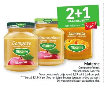Intermarché Materne Compote of moes aanbieding