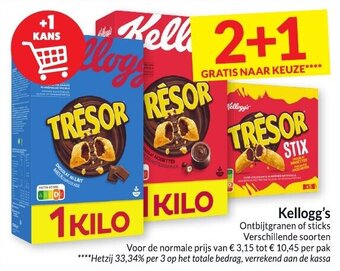 Intermarché Kellogg's Ontbijtgranen of sticks aanbieding