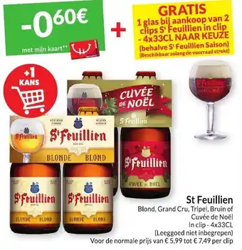 Intermarché St Feuillien Blond, Grand Cru, Tripel, Bruin of Cuvee de Noel aanbieding