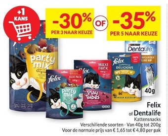 Intermarché Felix of Dentalife Kattensnacks aanbieding