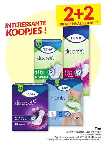 Intermarché Tena Incontinentieverband voor urineverlies aanbieding