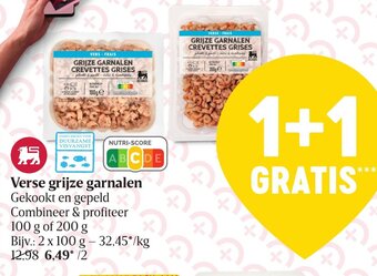 Delhaize Verse Grijze Garnalen Gekookt en Gepeld aanbieding