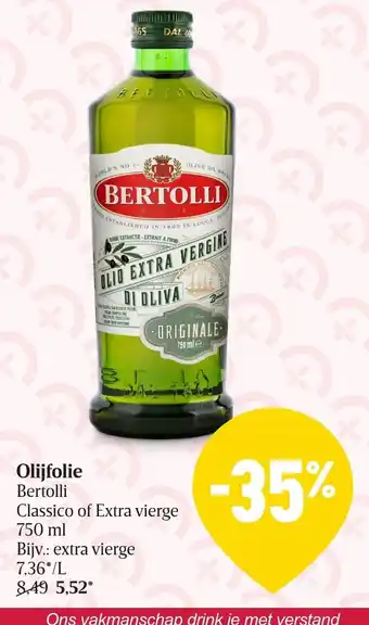Bertolli Olijfolie Classico of Extra Vierge 750ml