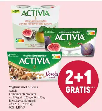 Delhaize Activia Yoghurt met Bifidus 4 x 115g , 4 x 125g of 6 x 125g aanbieding