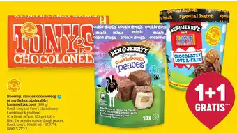 Ben & Jerry's of Tony's Chocolonely Roomijs Stukjes Cookiedeeg of Melkchocoladetablet Karamel Zeezout