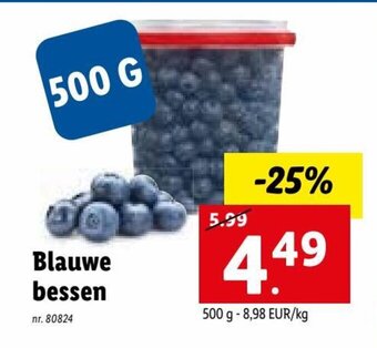 Lidl Blauwe bessen 500g aanbieding