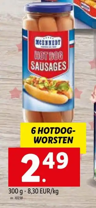6 Hotdog-worsten 300g