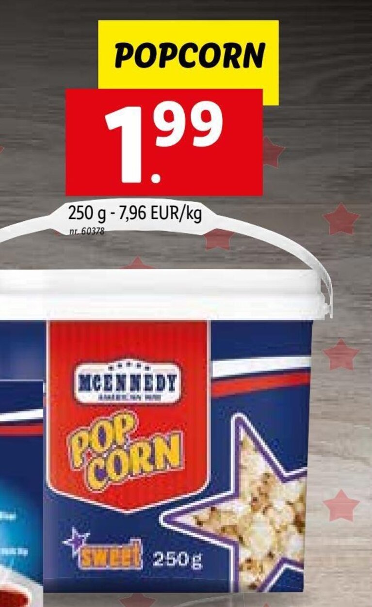 Popcorn 250g promotie bij Lidl