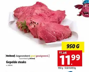 Lidl Gepelde steaks 950g aanbieding