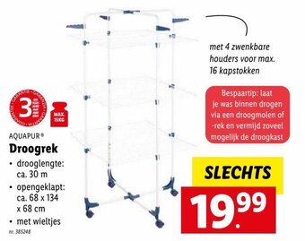 Lidl Aquapur droogrek aanbieding