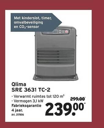 GAMMA Qlima sre 3631 tc2 aanbieding