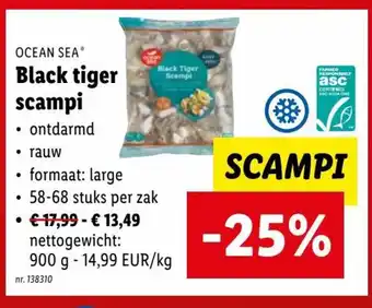 Lidl Ocean sea black tiger scampi aanbieding