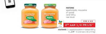 Spar Colruyt Materne appelcompote, mousseline of granité aanbieding