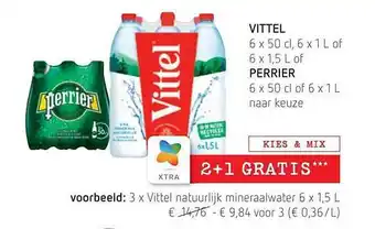 Spar Colruyt Vittel of perrier natuurlijk mineraalwater aanbieding