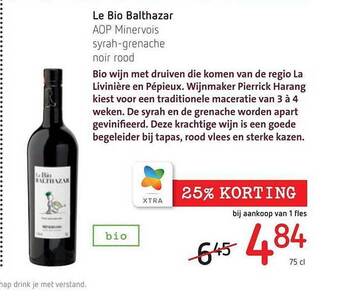 Spar Colruyt Le bio balthazar aop minervois aanbieding