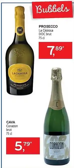 Prosecco la gioiosa, cava corazon