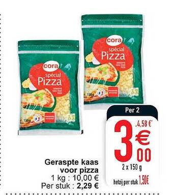 Cora Geraspte kaas voor pizza aanbieding
