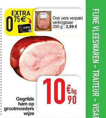 Cora Gegrilde ham op grootmoeders wijze aanbieding