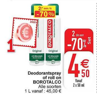 Cora Deodorantspray of roll on borotalco aanbieding