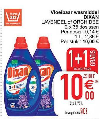 Cora Vloeibaar wasmiddel dixan aanbieding