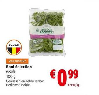 Colruyt Boni selection rucola aanbieding