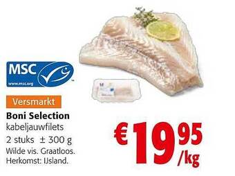 Colruyt Boni selection kabeljauwfilets aanbieding