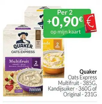 Intermarché Quaker oats express multifruit, kandijsuiker of original aanbieding